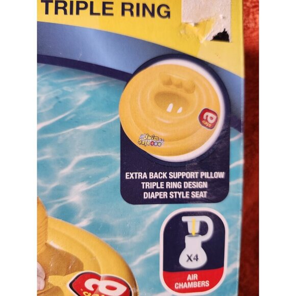 Swim Safe Abc Triple Ring Tube Baby Seat for Pool Swimming Back Support New - Picture 3 of 5
